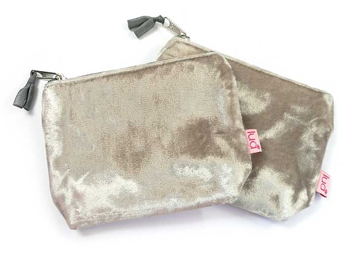 Velvet Purse - Pale Mink Small