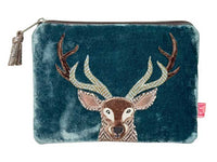 Velvet Purse - Stag Teal Medium