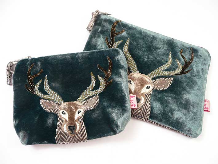 Velvet Purse - Stag Teal
