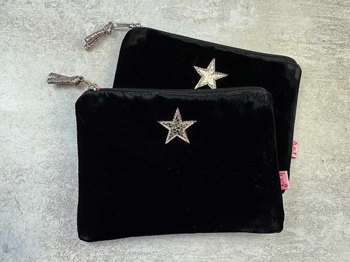 Velvet Purse - Star Black Medium