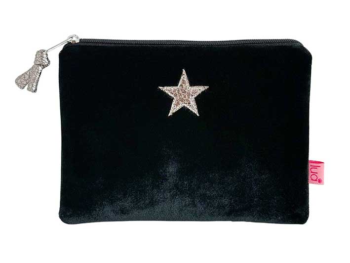 Velvet Purse - Star Black Medium