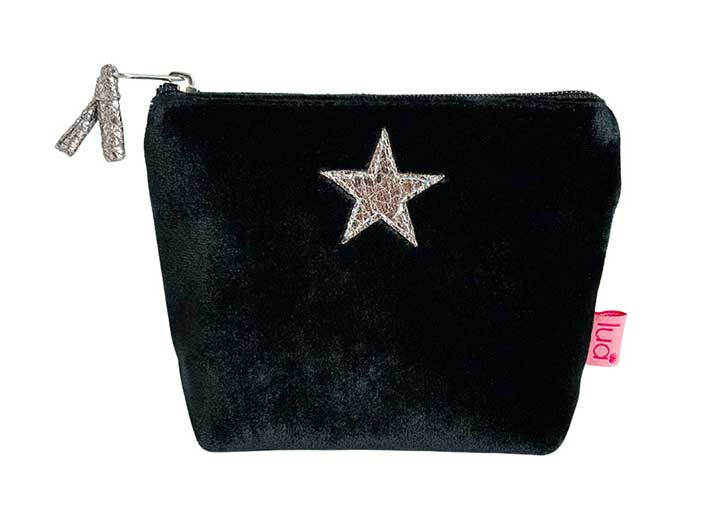 Velvet Purse - Star Black Small