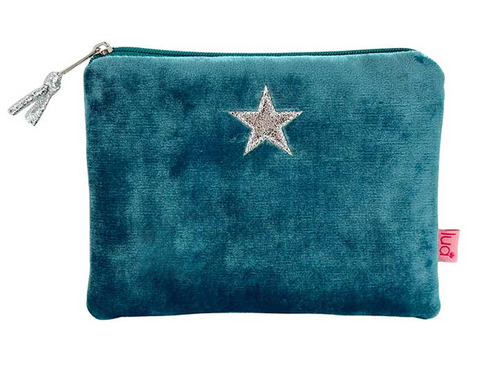Velvet Purse - Star Teal Medium