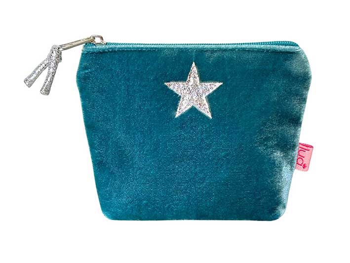 Velvet Purse - Star Teal Small