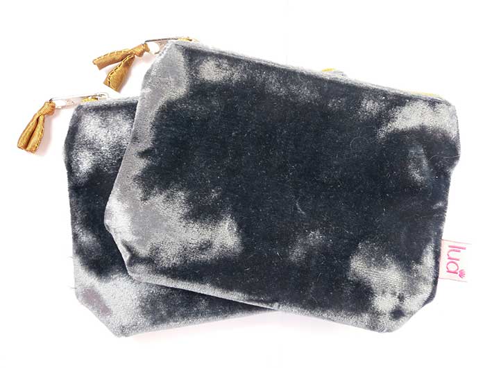 Velvet Purse - Steel Blue Small