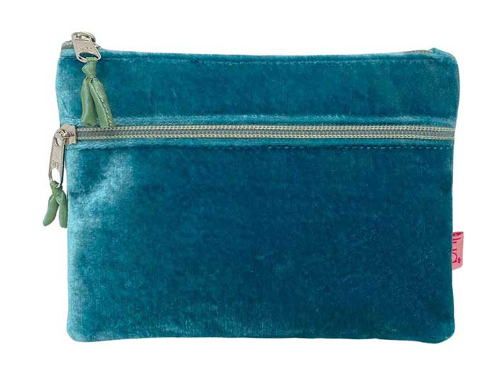 Velvet Purse - Teal Medium