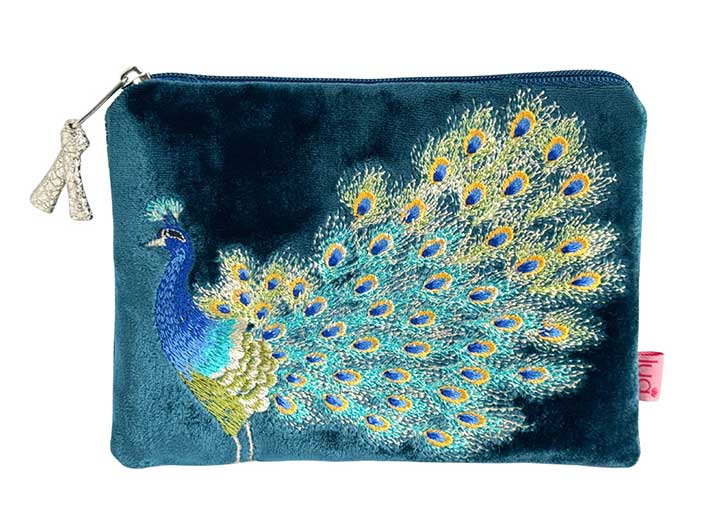 Velvet Purse - Peacock Medium