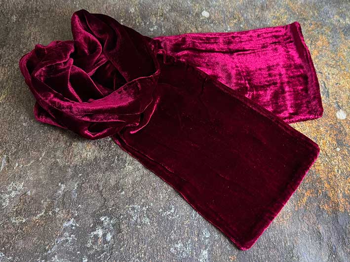 Velvet Scarf - Burgundy