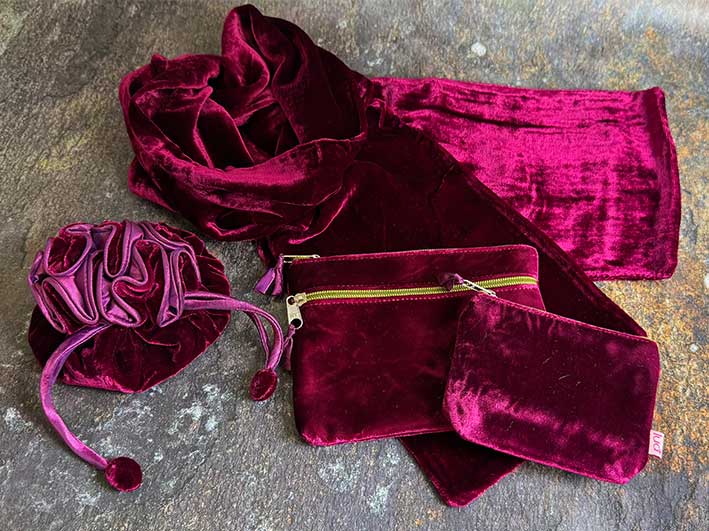 Velvet Scarf - Burgundy