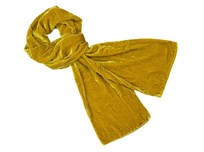 Velvet Scarf - Mustard