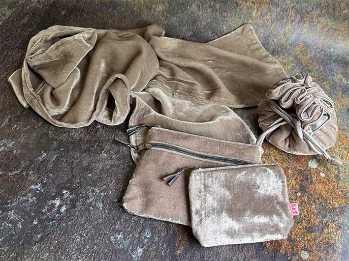 Velvet Scarf - Pale Mink