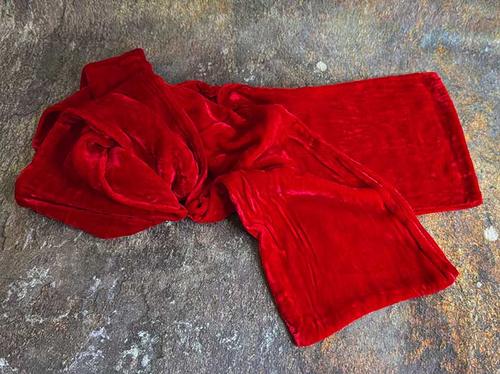 Velvet Scarf - Red