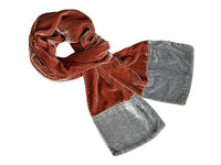 Velvet Scarf - Sand and Grey