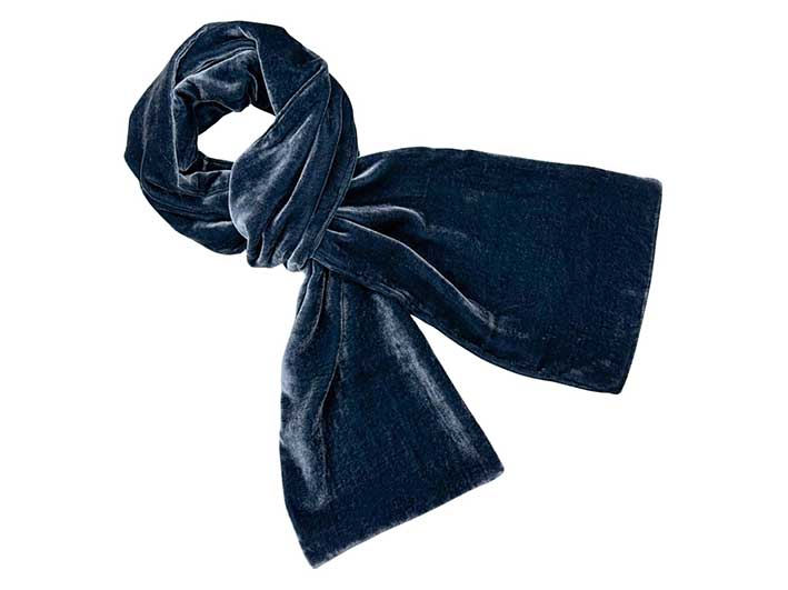 Velvet Scarf - Steel Blue