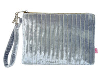 Velvet Wrist Bag - Soft Grey