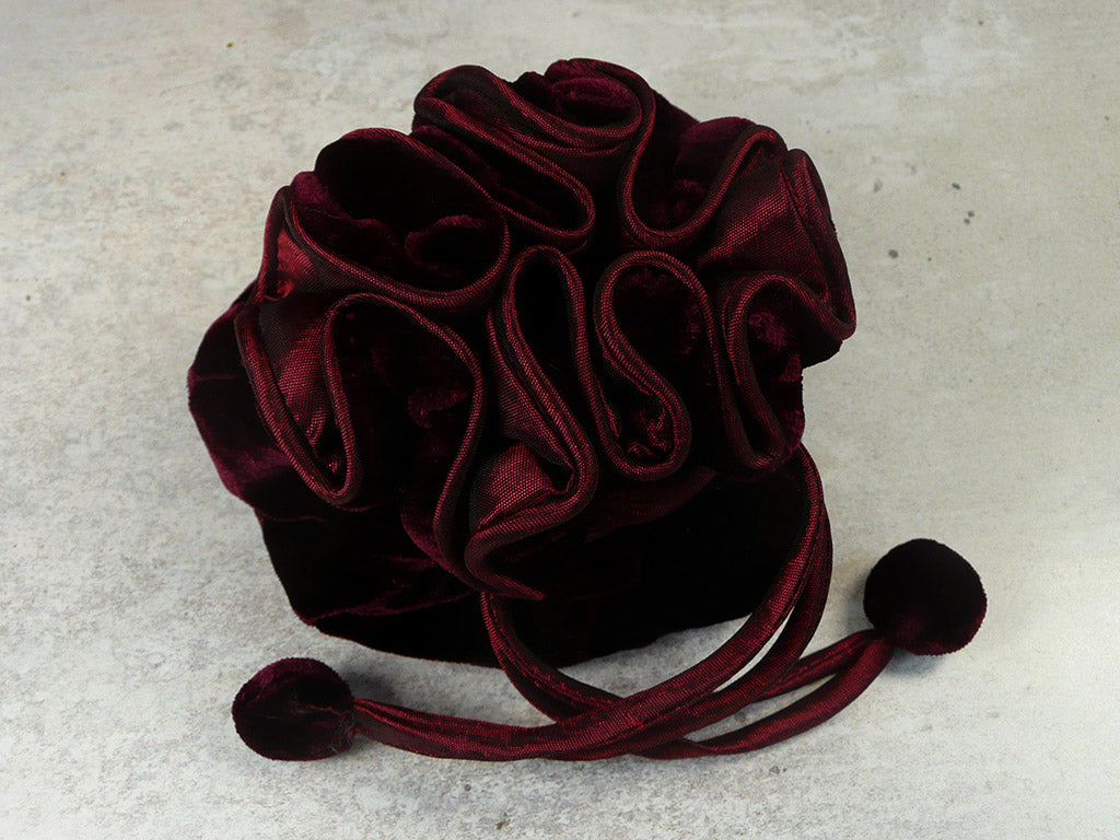 Velvet Jewellery Pouch - Burgundy