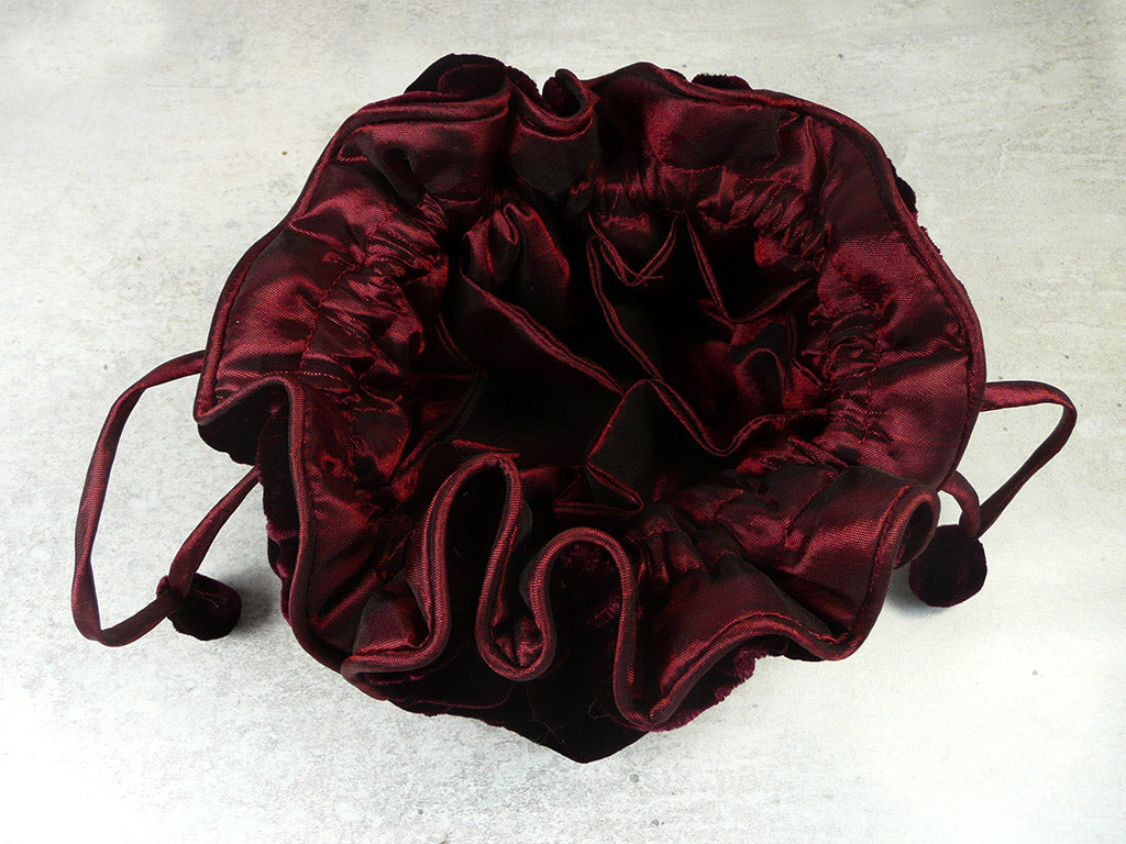 Velvet Jewellery Pouch - Burgundy
