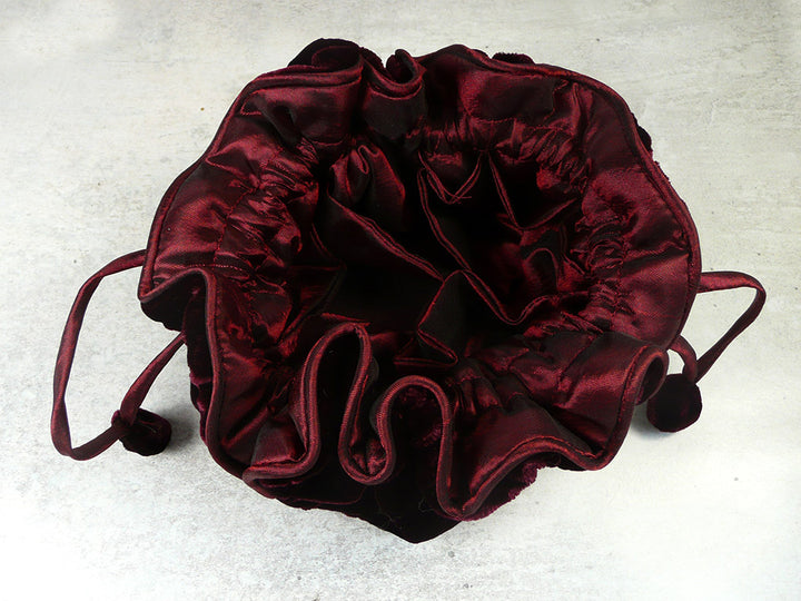 Velvet Jewellery Pouch - Burgundy