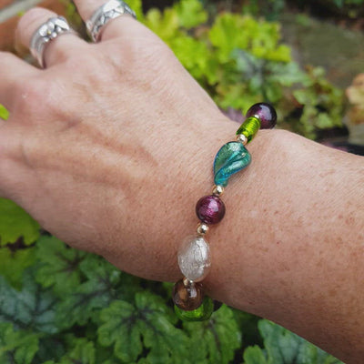 Murano Glass Bracelet - Jewel Gold