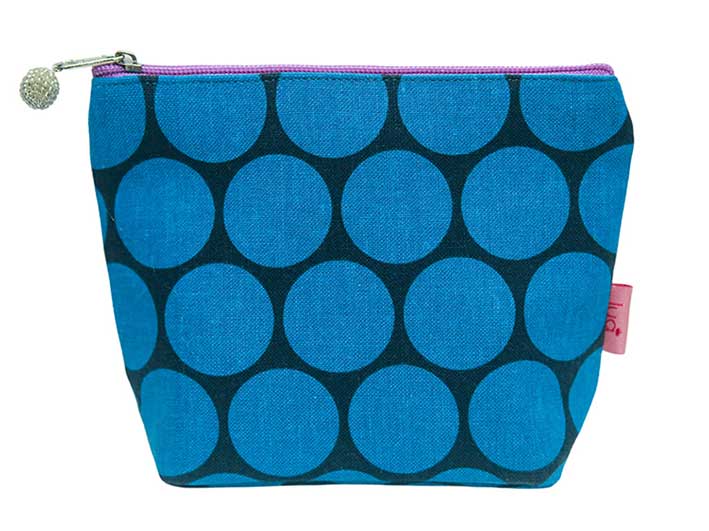 Cosmetic Bag - Navy and Blue Spot