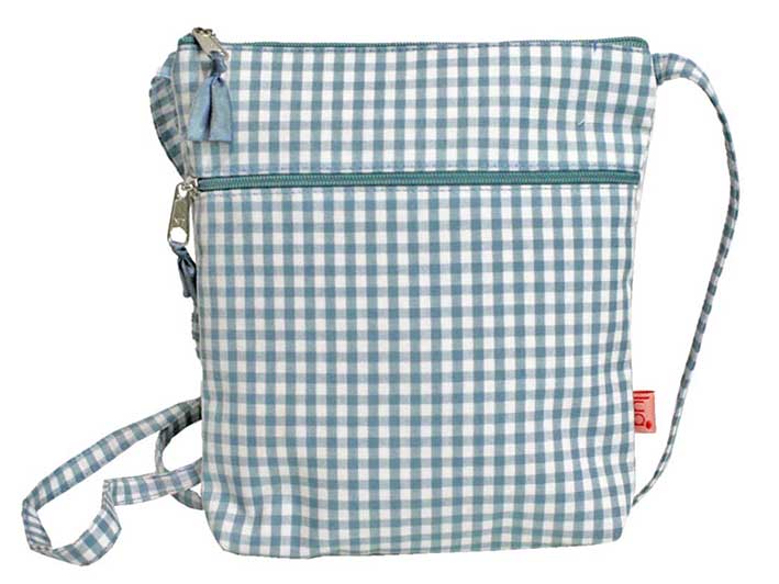 Cross Body Purse - Duck Egg Gingham