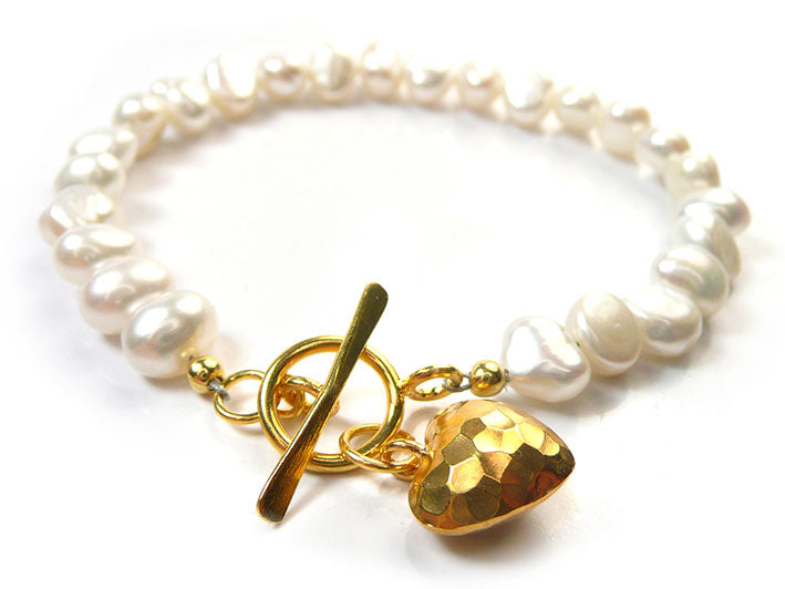 Freshwater Pearl Bracelet - Baroque Vermeil