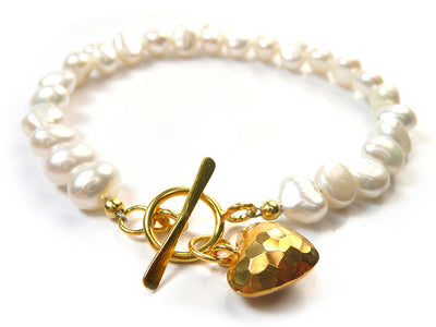 Freshwater Pearl Bracelet - Baroque Vermeil