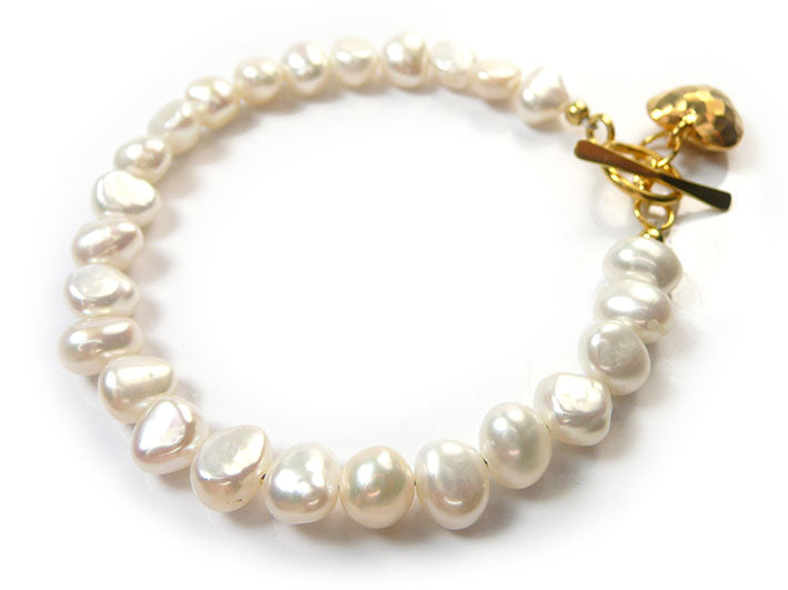 Freshwater Pearl Bracelet - Baroque Vermeil