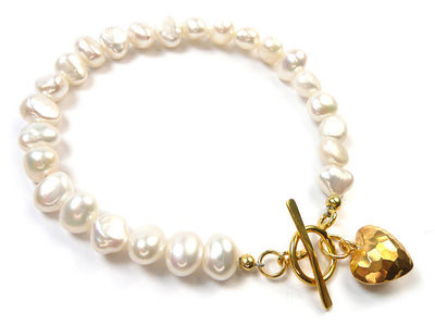 Freshwater Pearl Bracelet - Baroque Vermeil