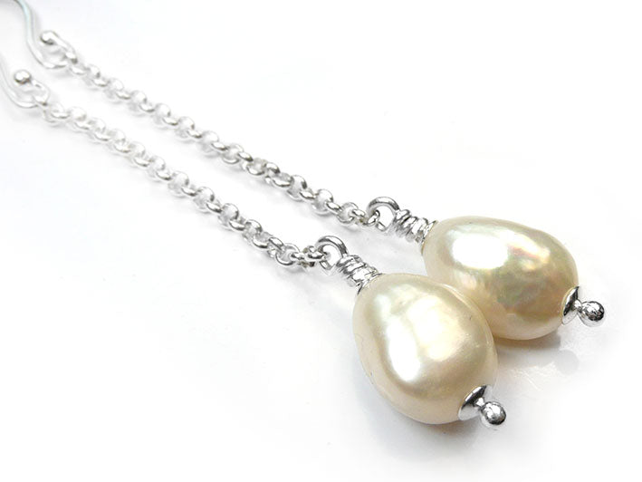 Silver Earrings - Baroque