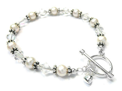 Freshwater Pearl and Swarovski Crystal Bracelet - Mia