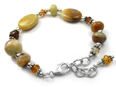 Gemstone Bracelet - Amazon Jasper and Crystal Ginger