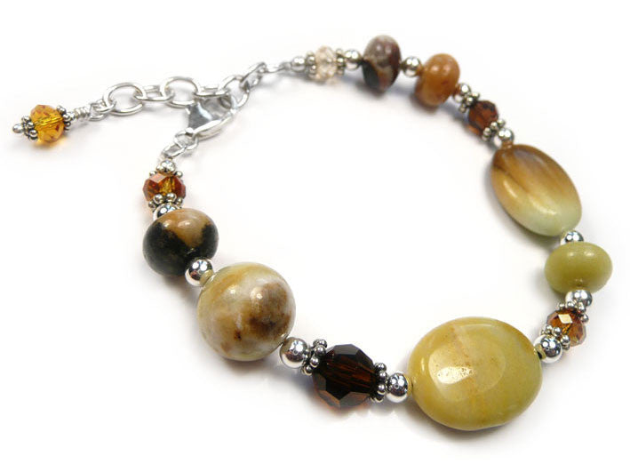 Gemstone Bracelet - Amazon Jasper and Crystal Ginger
