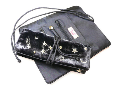 Jewellery Roll - Moon and Stars Velvet