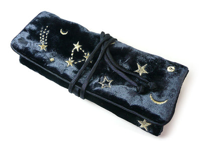 Jewellery Roll - Moon and Stars Velvet