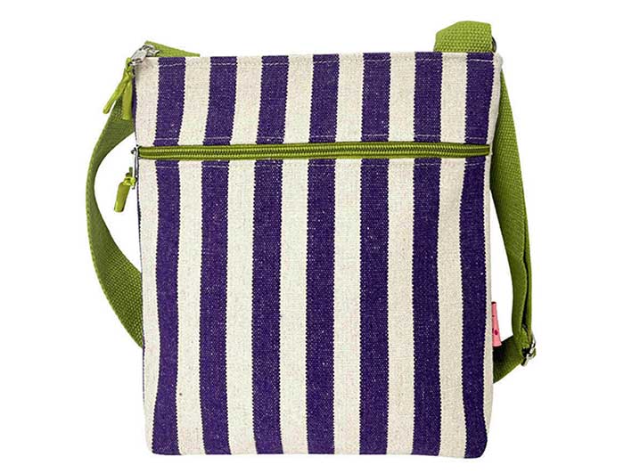 Messenger Bag - Seaside Stripe Purple