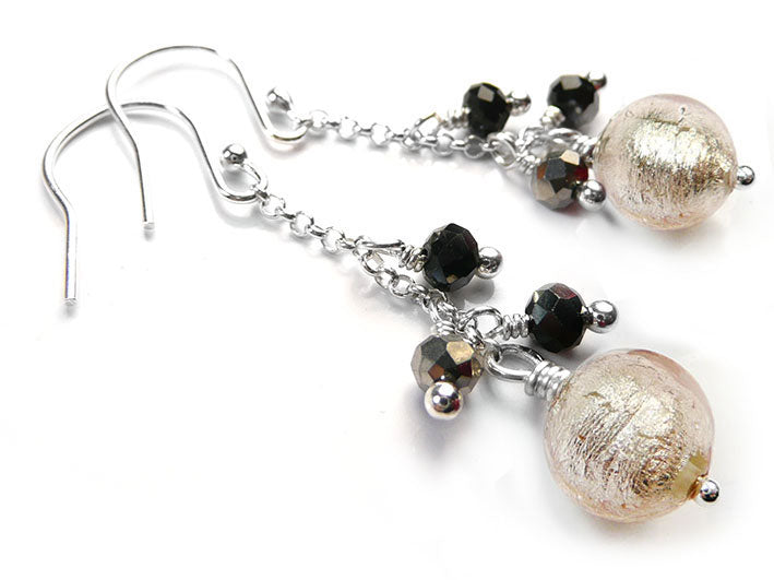 Murano Glass Bella Earrings - Champagne