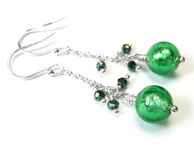 Murano Glass Bella Earrings - Emerald