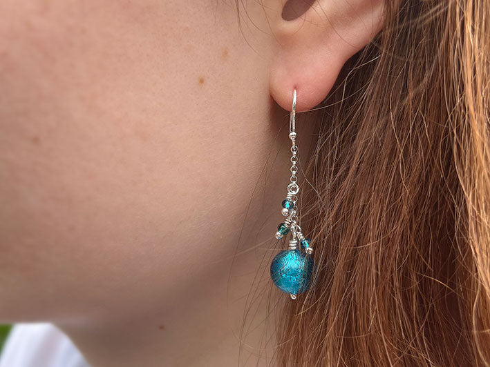 Murano Glass Bella Earrings - Turquoise