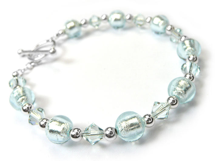 Murano Glass Bracelet - Aquamarine