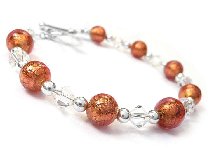 Murano Glass Bracelet - Copper