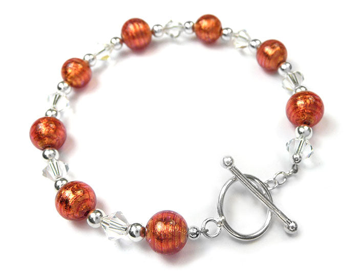 Murano Glass Bracelet - Copper