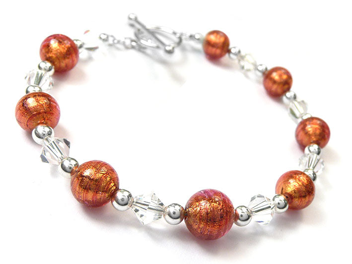 Murano Glass Bracelet - Copper