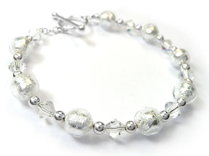 Murano Glass Bracelet - Crystal