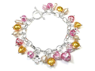 Murano Glass Bracelet - Pink Gold