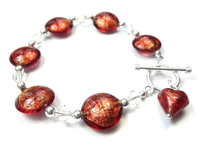 Murano Glass Bracelet - Rubino