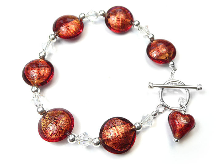 Murano Glass Bracelet - Rubino