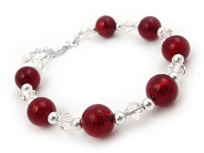 Murano Glass Bracelet - Ruby