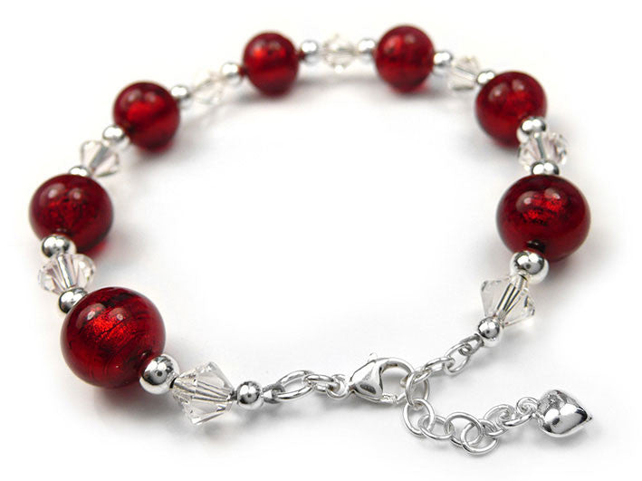 Murano Glass Bracelet - Ruby