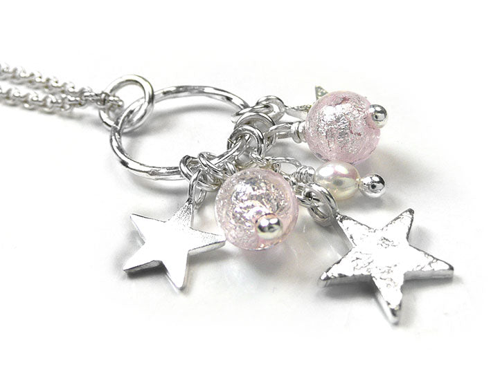 Murano Glass Celeste Earrings - Pale Pink